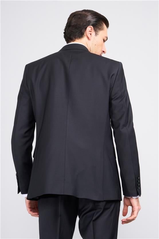 Çetinkaya 9554 Altınyıldız Mono Yaka Çift Yırtmaçlı Regular Takım Elbise Siyah Slim Fit