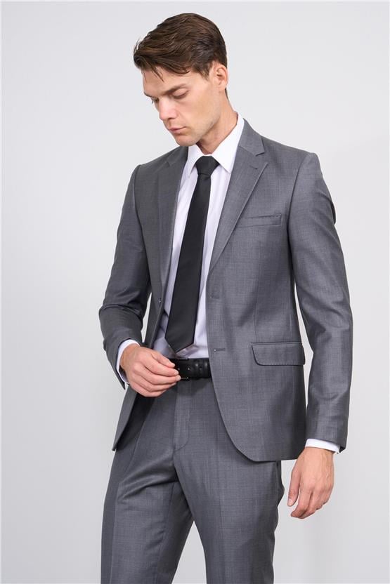 Çetinkaya Altınyıldız 3099 Slim Fit Koyu Gri Takım Elbise