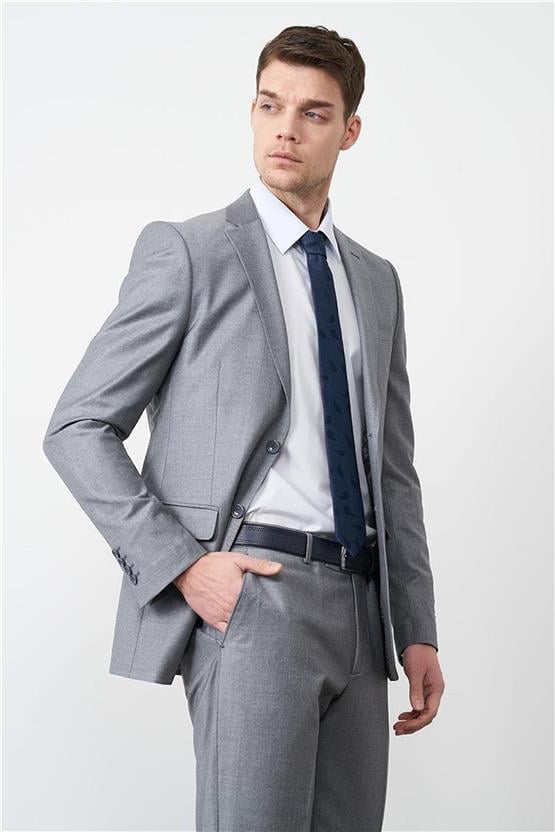 Çetinkaya Altınyıldız Erkek Koyu Gri Slim Fit Takım Elbise