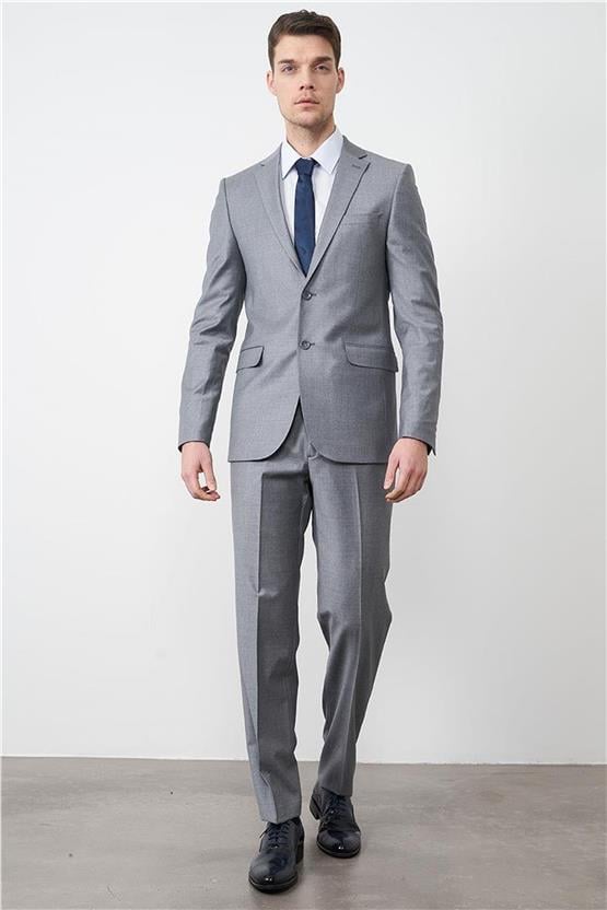 Çetinkaya Altınyıldız Erkek Koyu Gri Slim Fit Takım Elbise