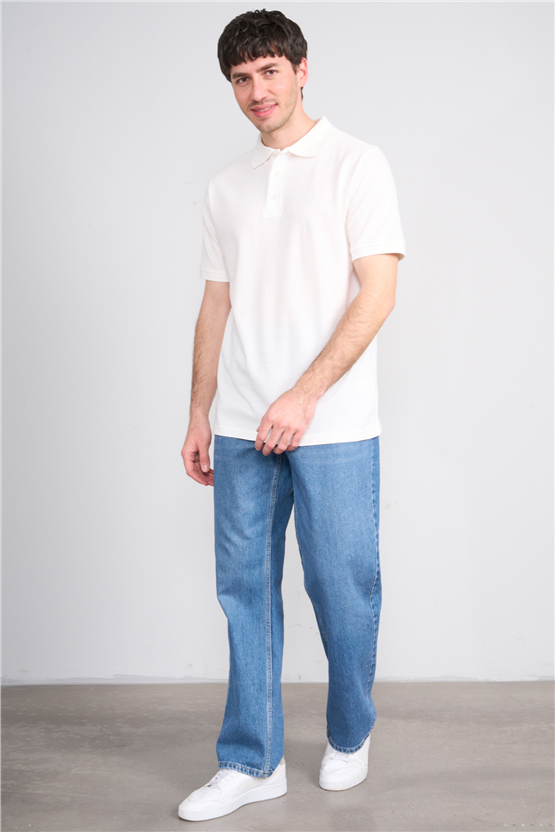 Çetinkaya Chester Polo 2742 Polo Yaka Regular Pike T-shirt Krem