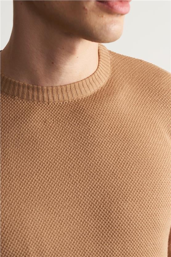 Çetinkaya Chester Polo 3324 Bisiklet Yaka Regular Camel Triko