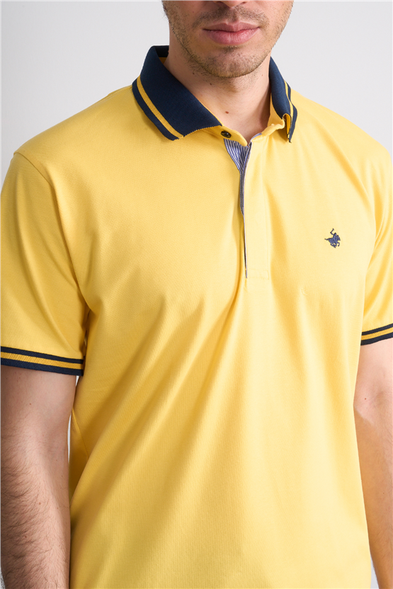 Çetinkaya Chester Polo 4704 Polo Yaka Regular 36/1 Pike T-shirt Sarı