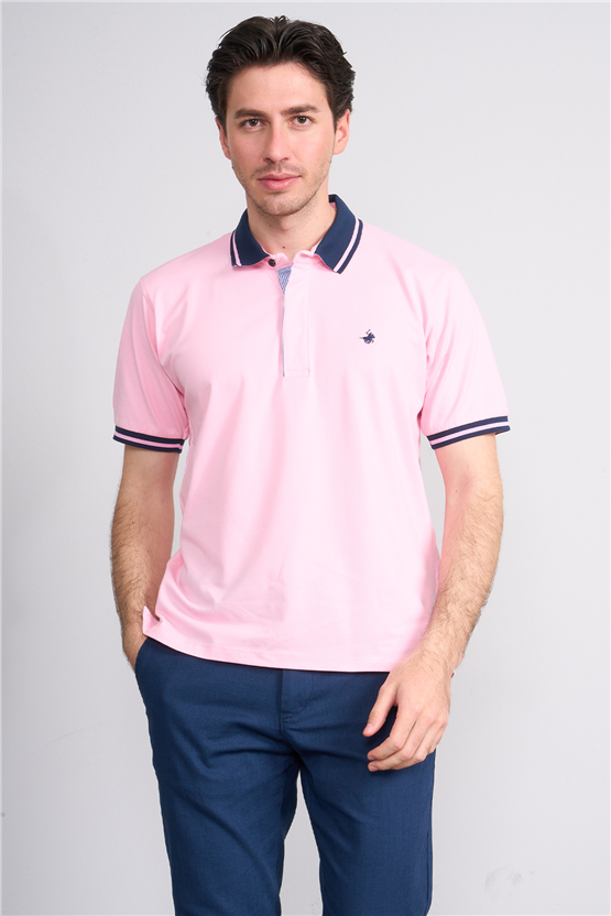 Çetinkaya Chester Polo 4704 Polo Yaka Regular 36/1 Pike T-shirt Pembe