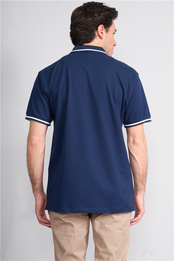 Çetinkaya Chester Polo 4704 Polo Yaka Regular 36/1 Pike T-shirt Lacivert