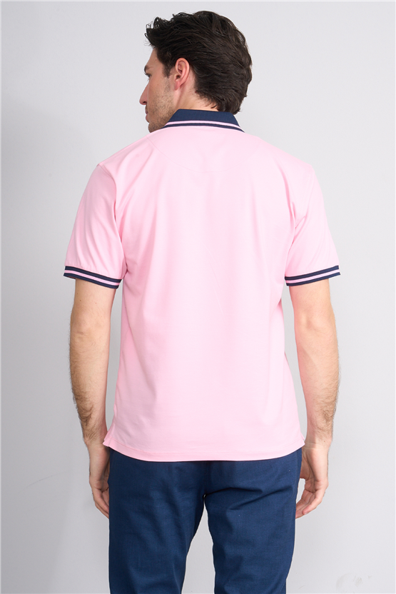 Çetinkaya Chester Polo 4704 Polo Yaka Regular 36/1 Pike T-shirt Pembe