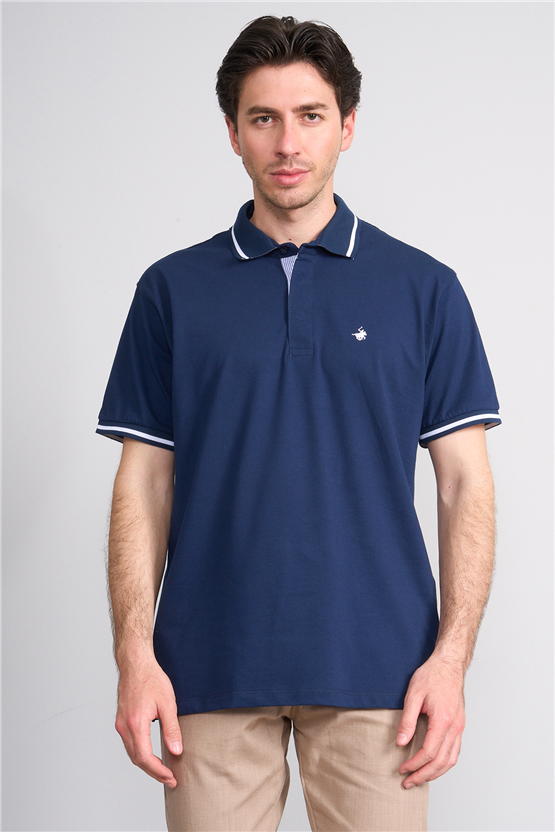 Çetinkaya Chester Polo 4704 Polo Yaka Regular 36/1 Pike T-shirt Lacivert