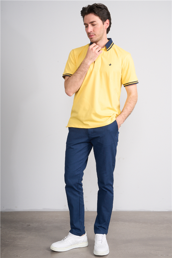 Çetinkaya Chester Polo 4704 Polo Yaka Regular 36/1 Pike T-shirt Sarı