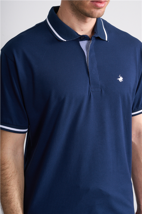 Çetinkaya Chester Polo 4704 Polo Yaka Regular 36/1 Pike T-shirt Lacivert