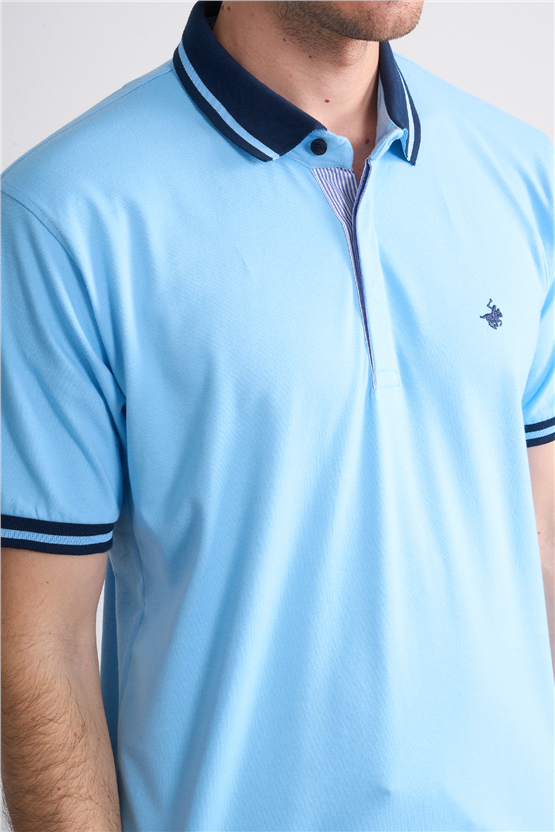 Çetinkaya Chester Polo 4704 Polo Yaka Regular 36/1 Pike T-shirt Mavi