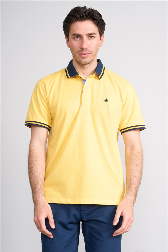 Çetinkaya Chester Polo 4704 Polo Yaka Regular 36/1 Pike T-shirt Sarı