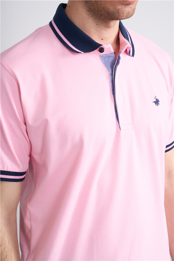 Çetinkaya Chester Polo 4704 Polo Yaka Regular 36/1 Pike T-shirt Pembe