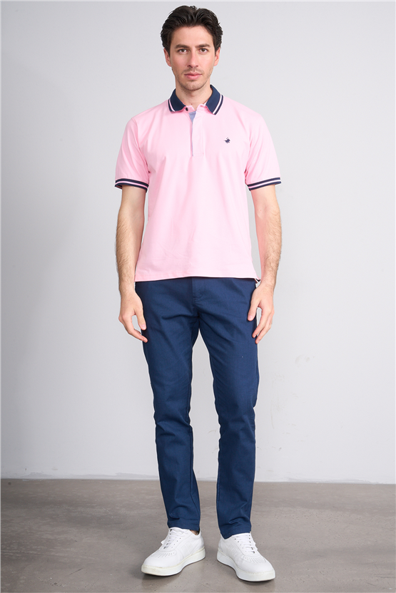 Çetinkaya Chester Polo 4704 Polo Yaka Regular 36/1 Pike T-shirt Pembe