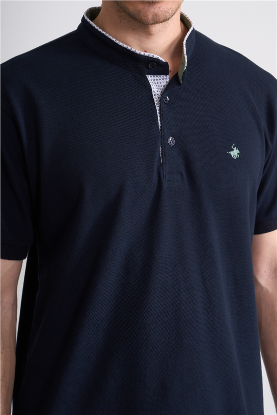 Çetinkaya Chester Polo 4728 Hakim Yaka Regular 30/1 Pike T-shirt Lacivert