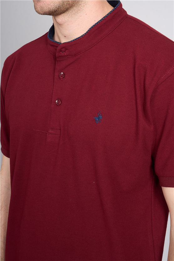 Çetinkaya Chester Polo 4728 Hakim Yaka Regular 30/1 Pike T-shirt Bordo