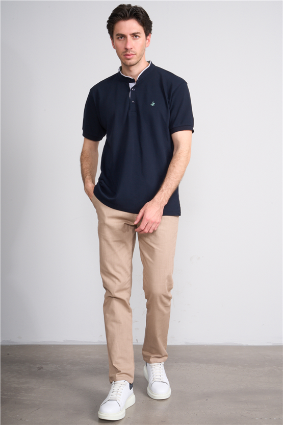 Çetinkaya Chester Polo 4728 Hakim Yaka Regular 30/1 Pike T-shirt Lacivert