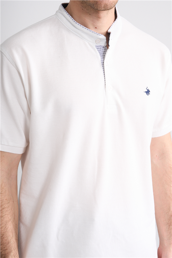 Çetinkaya Chester Polo 4728 Hakim Yaka Regular 30/1 Pike T-shirt Beyaz