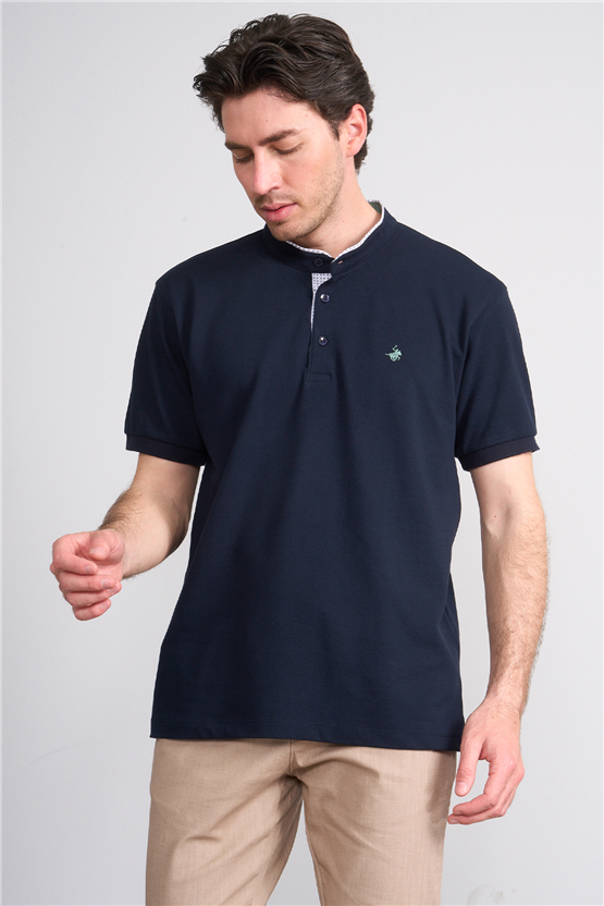 Çetinkaya Chester Polo 4728 Hakim Yaka Regular 30/1 Pike T-shirt Lacivert