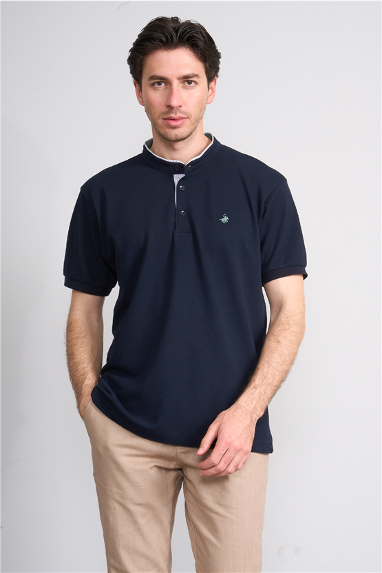 Çetinkaya Chester Polo 4728 Hakim Yaka Regular 30/1 Pike T-shirt Lacivert