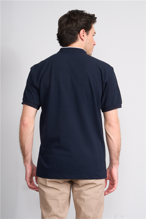 Çetinkaya Chester Polo 4728 Hakim Yaka Regular 30/1 Pike T-shirt Lacivert