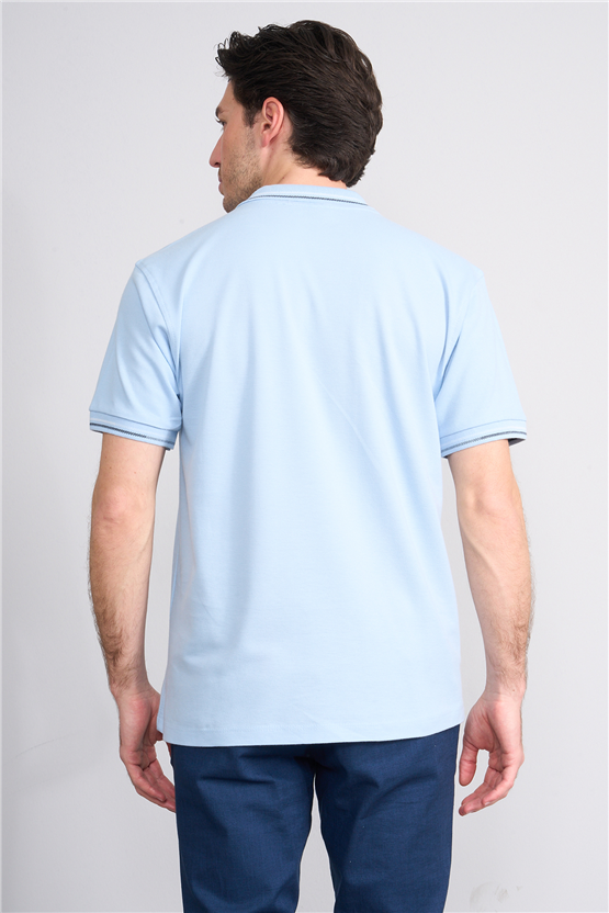 Çetinkaya Chester Polo 4729 Polo Yaka Regular 30/1 Pike T-shirt Bebe Mavi