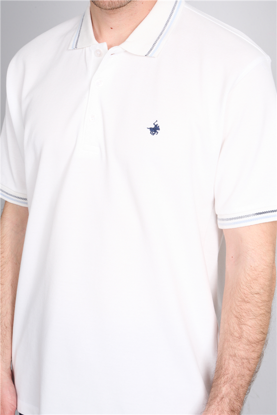 Çetinkaya Chester Polo 4729 Polo Yaka Regular 30/1 Pike T-shirt Beyaz