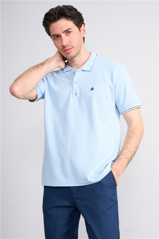 Çetinkaya Chester Polo 4729 Polo Yaka Regular 30/1 Pike T-shirt Bebe Mavi