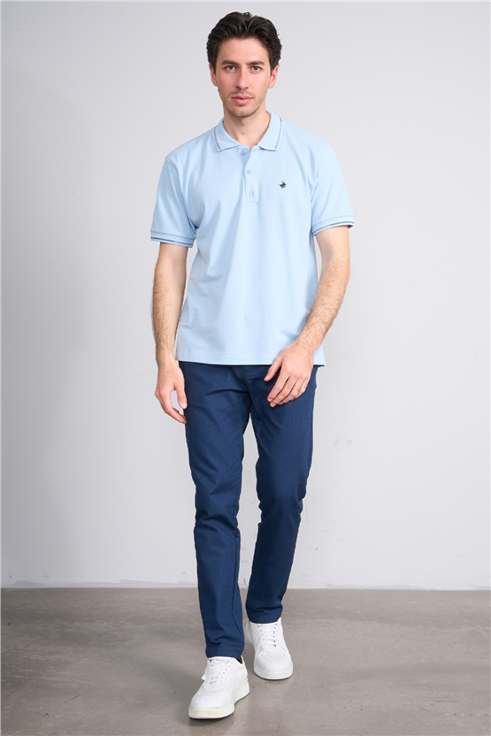 Çetinkaya Chester Polo 4729 Polo Yaka Regular 30/1 Pike T-shirt Bebe Mavi