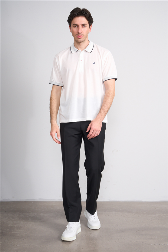 Çetinkaya Chester Polo 4732 Polo Yaka Regular Düz Pike T-shirt Beyaz
