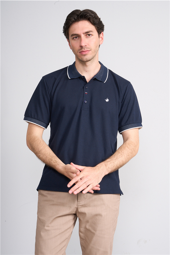 Çetinkaya Chester Polo 4732 Polo Yaka Regular Düz Pike T-shirt Lacivert