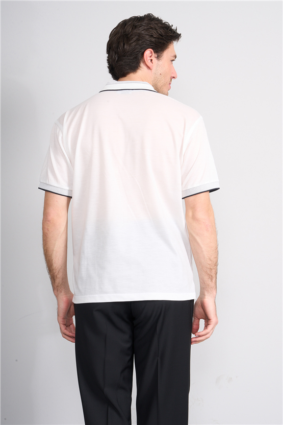 Çetinkaya Chester Polo 4732 Polo Yaka Regular Düz Pike T-shirt Beyaz