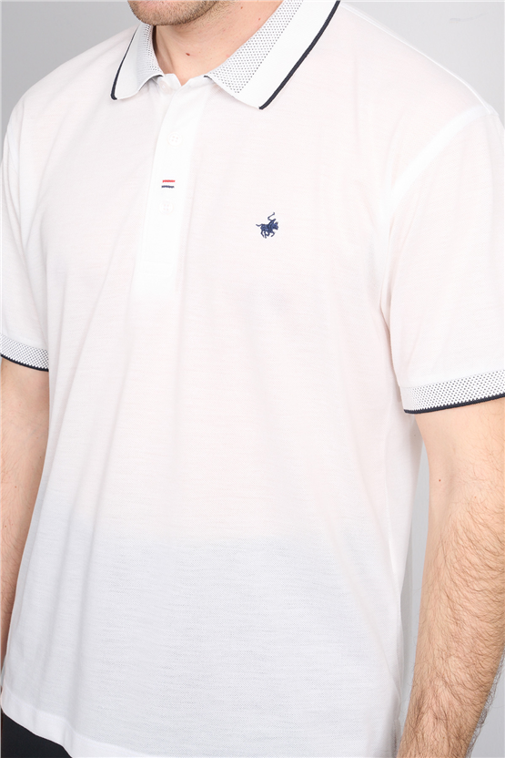 Çetinkaya Chester Polo 4732 Polo Yaka Regular Düz Pike T-shirt Beyaz