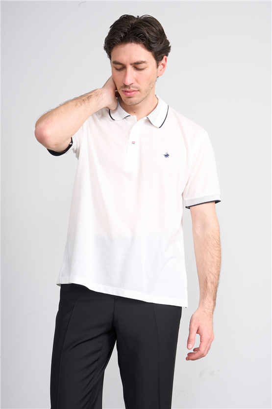 Çetinkaya Chester Polo 4732 Polo Yaka Regular Düz Pike T-shirt Beyaz