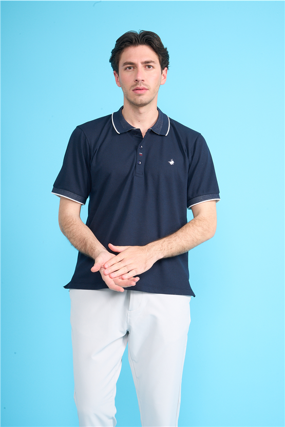 Çetinkaya Chester Polo 4732 Polo Yaka Regular Düz Pike T-shirt Lacivert