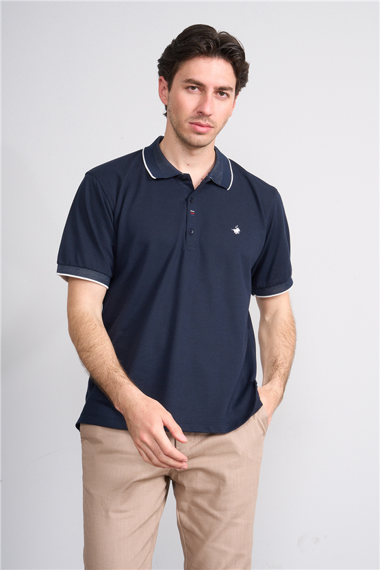 Çetinkaya Chester Polo 4732 Polo Yaka Regular Düz Pike T-shirt Lacivert
