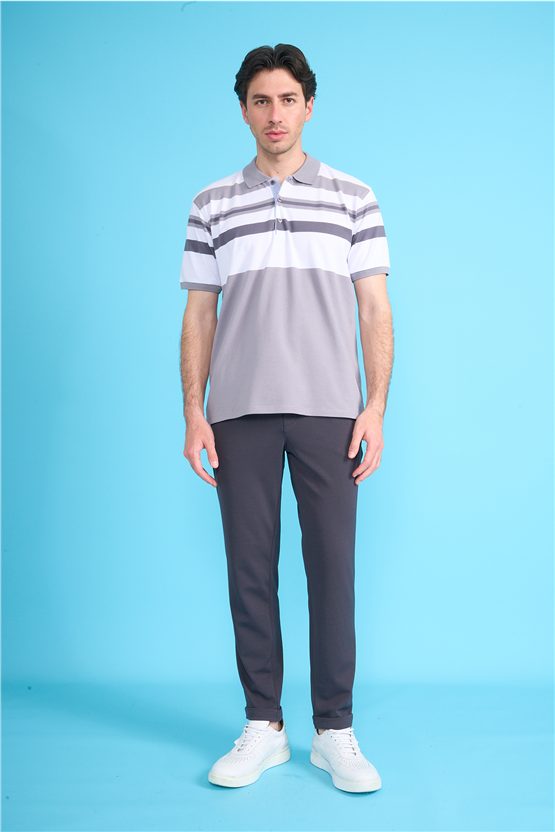 Çetinkaya Chester Polo 4737 Polo Yaka Regular Pike T-shirt Açık Gri