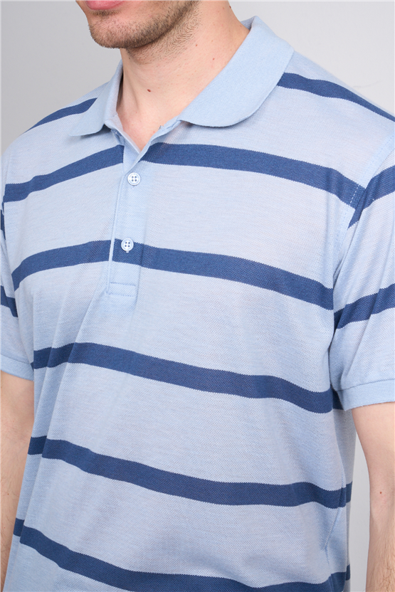 Çetinkaya Chester Polo 4740 Polo Yaka Regular Ringel Pike T-shirt Bebe Mavi