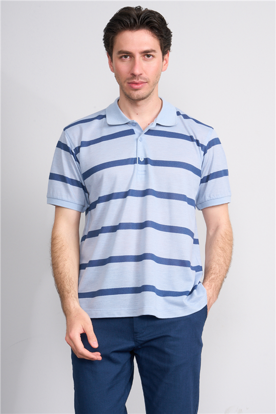Çetinkaya Chester Polo 4740 Polo Yaka Regular Ringel Pike T-shirt Bebe Mavi