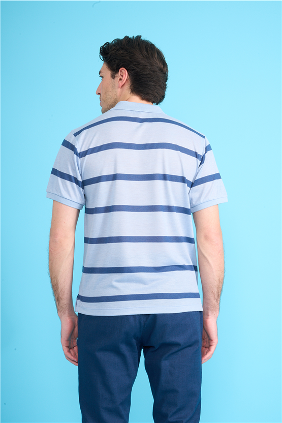 Çetinkaya Chester Polo 4740 Polo Yaka Regular Ringel Pike T-shirt Bebe Mavi