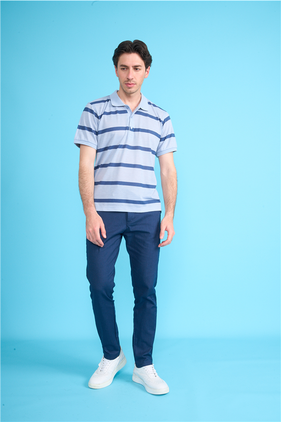 Çetinkaya Chester Polo 4740 Polo Yaka Regular Ringel Pike T-shirt Bebe Mavi