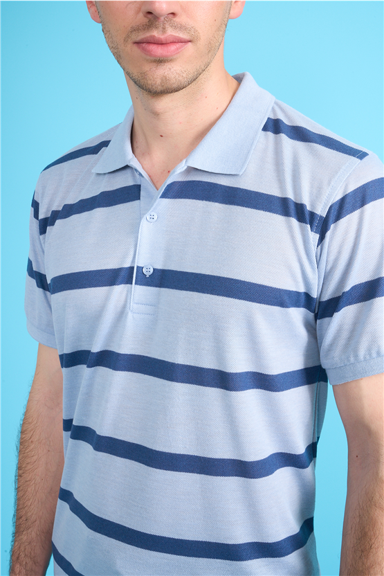 Çetinkaya Chester Polo 4740 Polo Yaka Regular Ringel Pike T-shirt Bebe Mavi