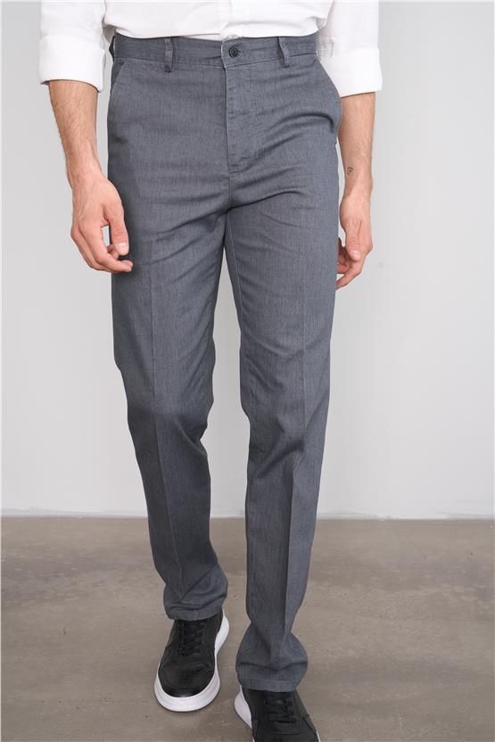 Çetinkaya Chester Polo 9352 Geniş Paça Regular Tencel Gri Pantolon