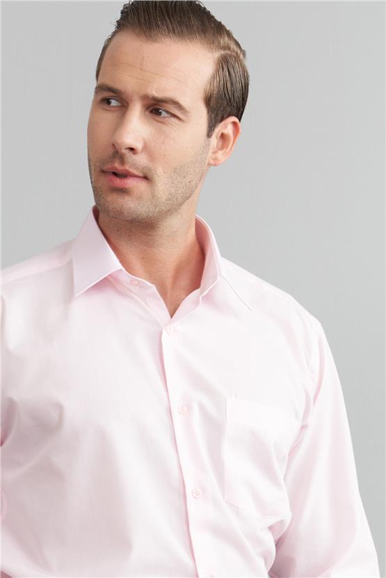 Çetinkaya Erkek T.Cotton Uzun Kol Açık Pembe Gömlek