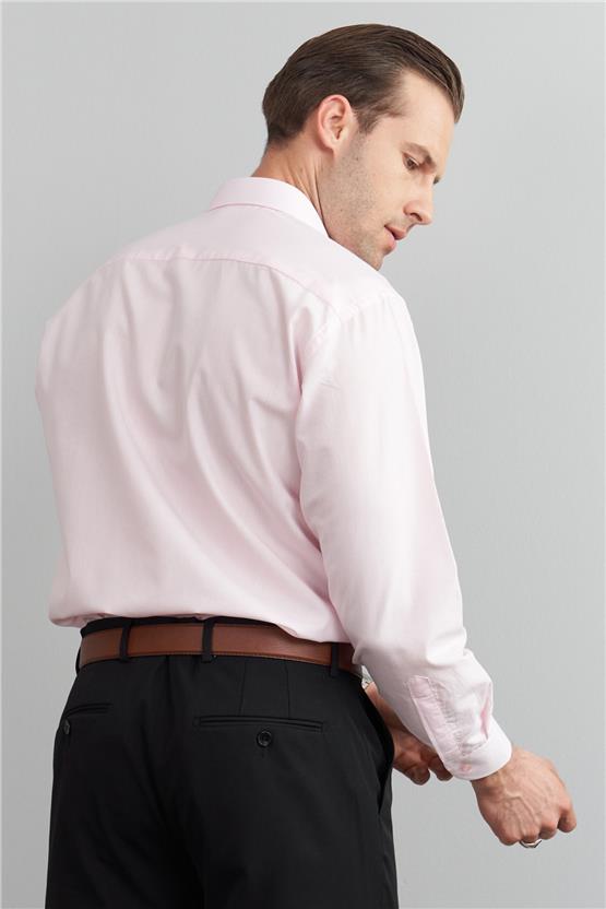 Çetinkaya Erkek T.Cotton Uzun Kol Açık Pembe Gömlek