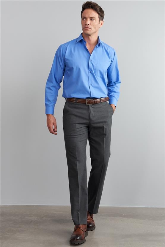 Çetinkaya Erkek T.Cotton Uzun Kol Koyu Mavi Gömlek