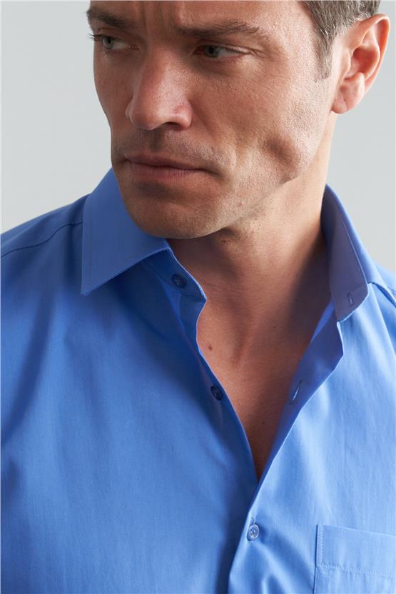 Çetinkaya Erkek T.Cotton Uzun Kol Koyu Mavi Gömlek