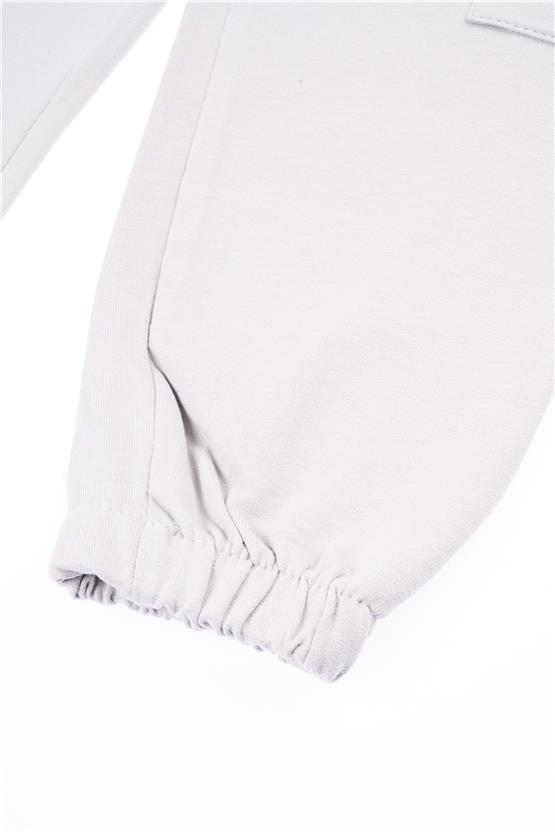 Çetinkaya Fitclub 33458 Unisex Çocuk 2 İplik Kargo Cep Eşofman Alt Boyalı Gri 4-12 Yaş