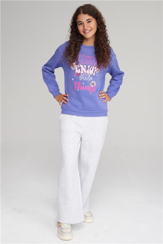 Çetinkaya Fitclub 43412 Kız Çocuk 3 İplik Düz Paça Eşofman Alt  4-12 Yaş Karmelanj