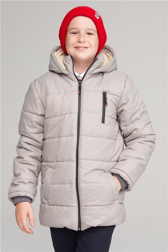 Çetinkaya Fitclub 47817 Erkek Çocuk Kapüşonlu Şişme Jessica Mont 8-12 Yaş Gri