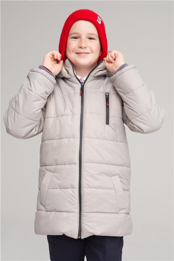 Çetinkaya Fitclub 47817 Erkek Çocuk Kapüşonlu Şişme Jessica Mont 8-12 Yaş Gri